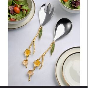 Godinger Salad Spoon and Salad Fork Set, 12 Inches NWOT